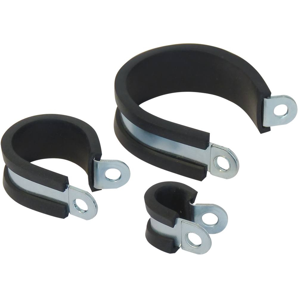 Collier acier zingué 12mm avec protection caoutchouc de 8 à 40mm - coffret de 125 pcs KLIPPER - 26505