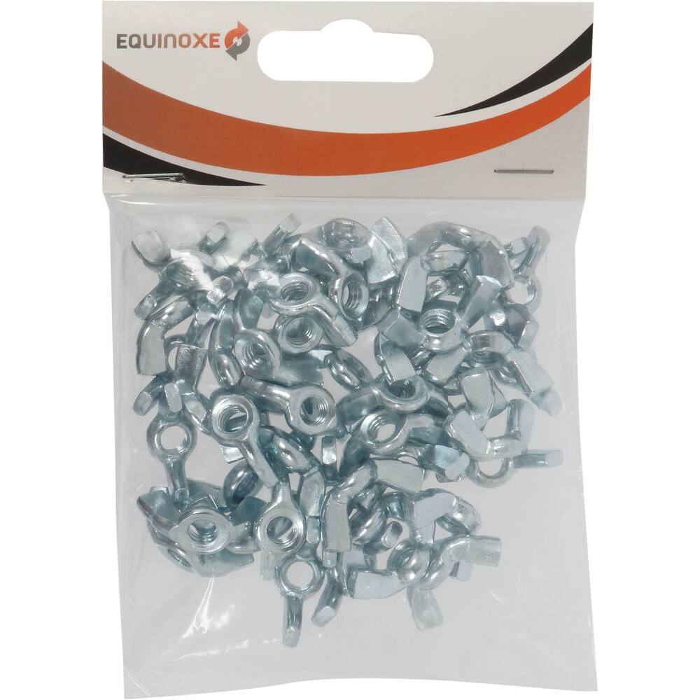 Ecrou à ailettes/papillon zingué blanc M6 - boîte de 200 - KLIPPER - 26713.200