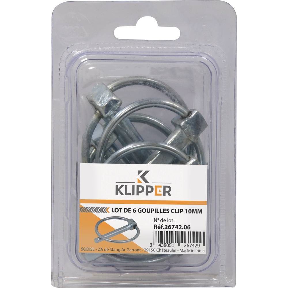 Goupilles clips 10mm - blister de 6 - KLIPPER - 26742.06
