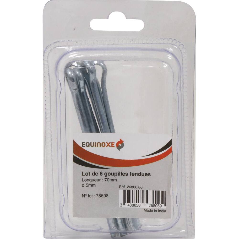 Goupilles fendues 5x70mm - blister de 6 - KLIPPER - 26806.06