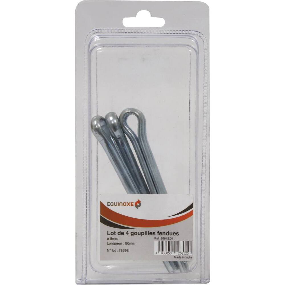 Goupilles fendues 8x80mm - blister de 4 - 26812.04
