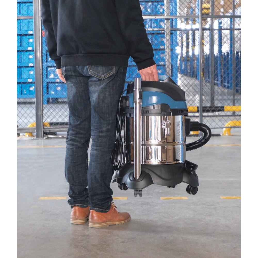 Aspirateur eau et poussière 20L 230V 1200W cuve inox/décolmatage/souffleur SCHNEIDER ASPI - 50004