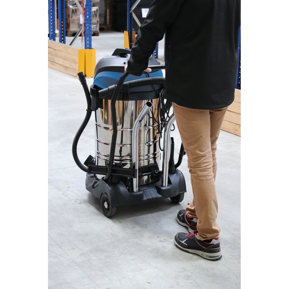 Aspirateur eau et poussières 80L 230V 3600W cuve inox basculante/3 moteurs/flexible de 5m SCHNEIDER ASPI - 50008