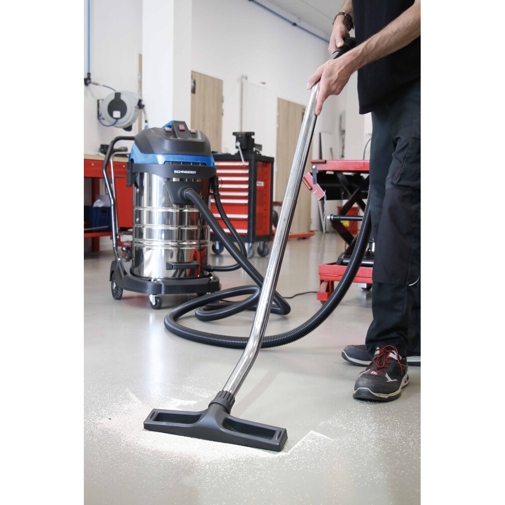 Aspirateur eau et poussières 80L 230V 3600W cuve inox basculante/3 moteurs/flexible de 5m SCHNEIDER ASPI - 50008