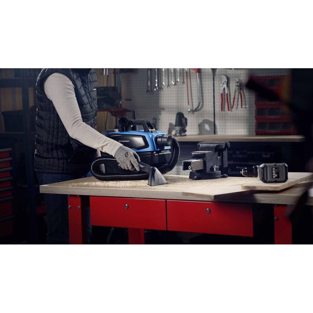 Aspirateur eau et poussière 7,5L 150W sur batterie 20V - SCHNEIDER ASPI - 50015