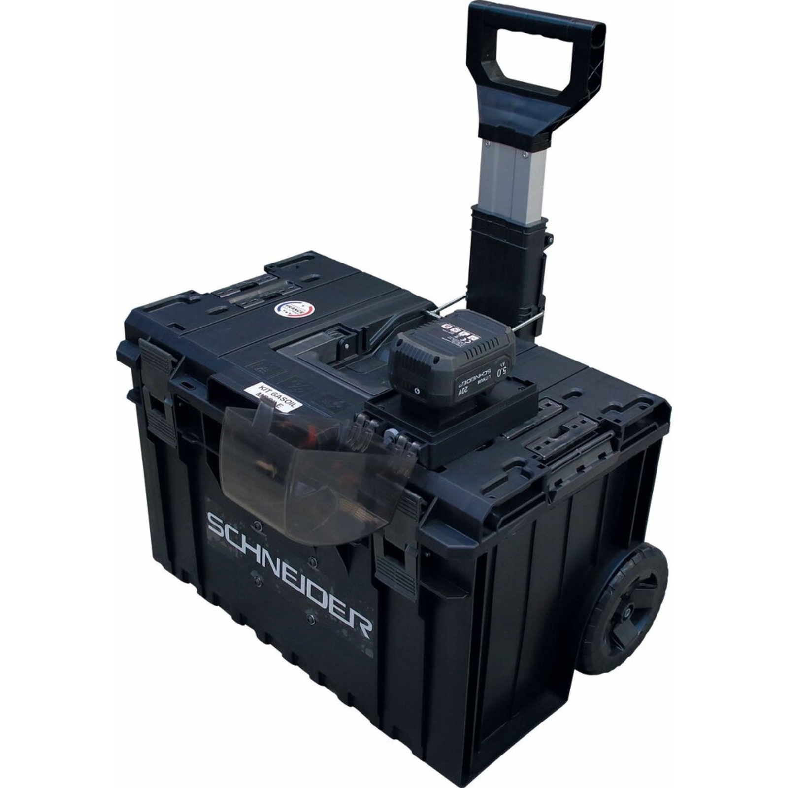 Pompe à gasoil 20V Li-ion 45 l/min avec tuyau d’aspiration et refoulement SCHNEIDER TRANSFERT - 50430