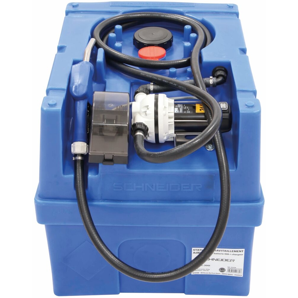 Cuve de ravitaillement AdBlue 200L sur batterie avec pompe 35 l/min nue sans batterie SCHNEIDER TRANSFERT - 50437