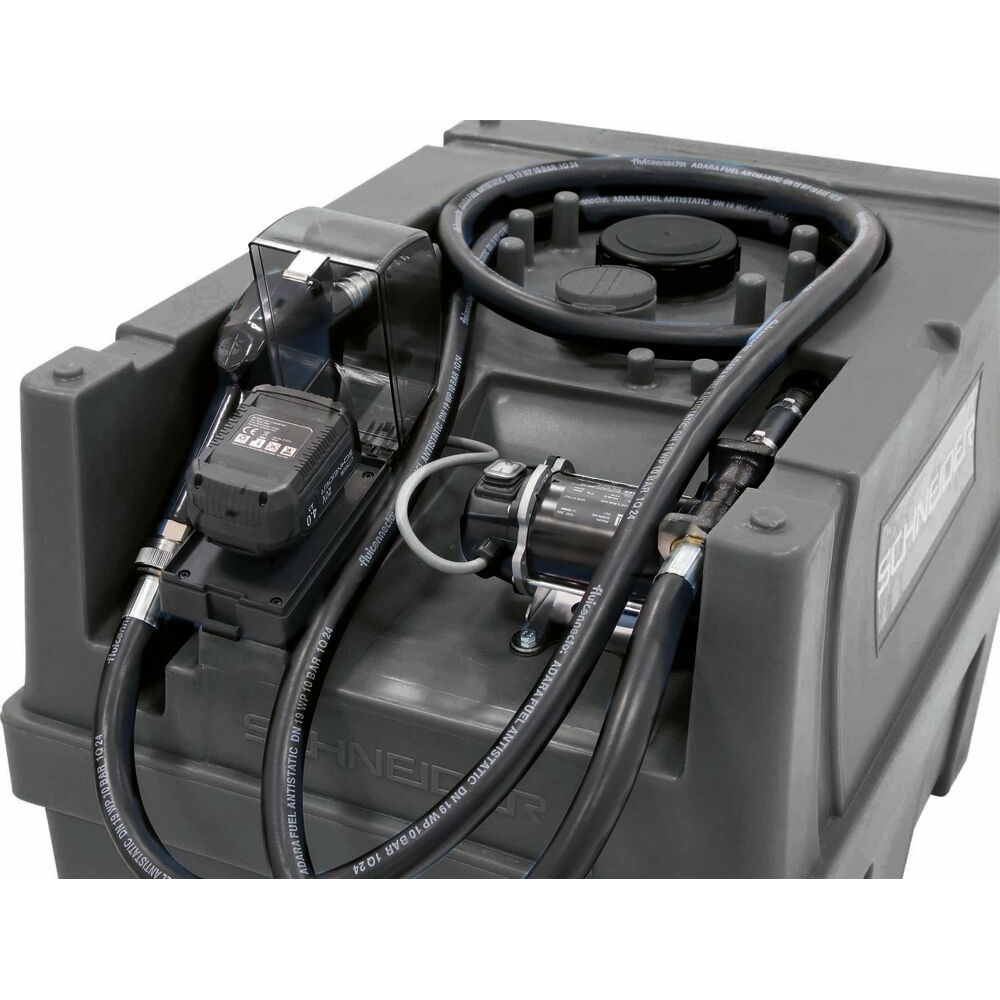 Cuve de ravitaillement gasoil PE 200L avec kit pompe à gasoil avec plateforme 20V Li-ion et 1 batt 4Ah SCHNEIDER TRANSFERT - 50442