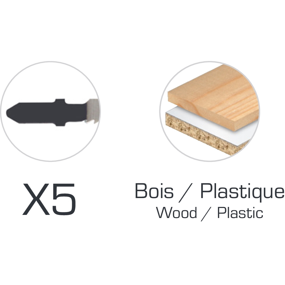 Lame de scie sauteuse 75mm bois/pvc - lot de 5 pcs SCHNEIDER ELECTRO - 50750