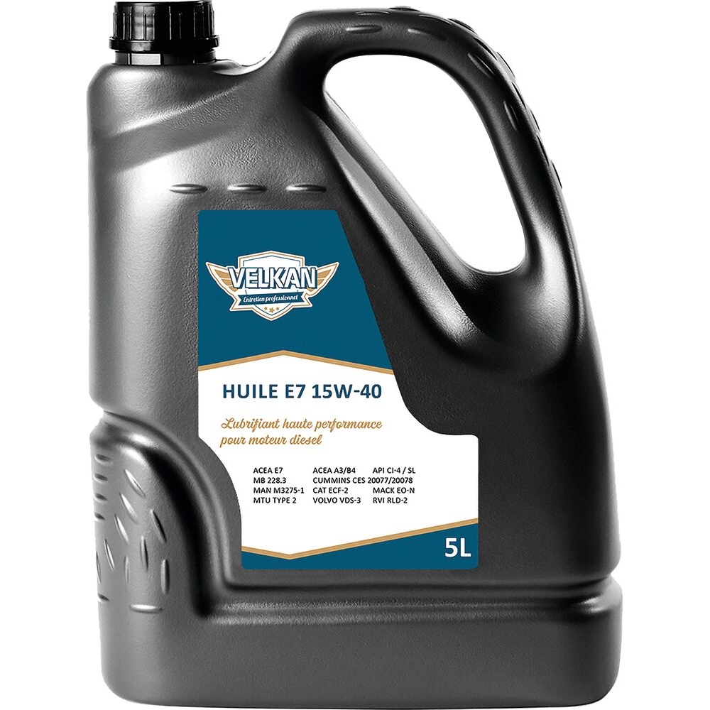 Huile pour moteur diesel E7 15W40 - bidon de 5L VELKAN - 51025