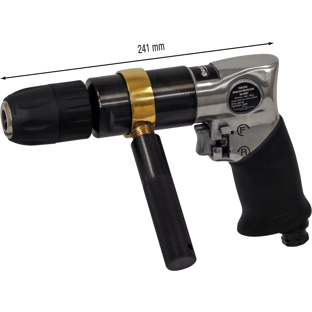 Perceuse pneumatique réversible mandrin auto-serrant de 13mm DRAKKAR EQUIPEMENT - 51287