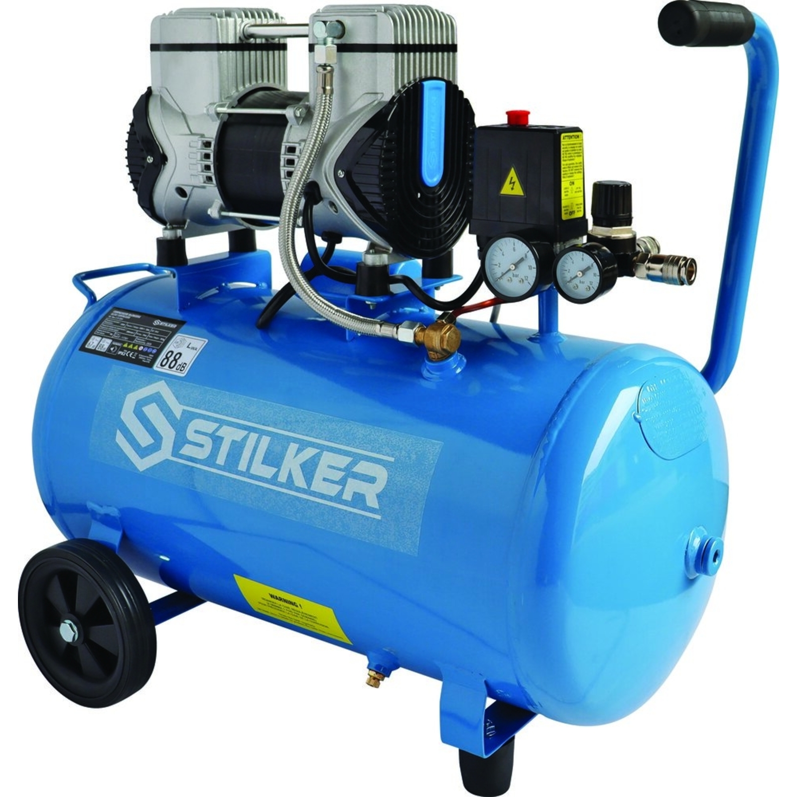 Compresseur 50L 8 bar 2CV 230V silencieux STILKER - 51410