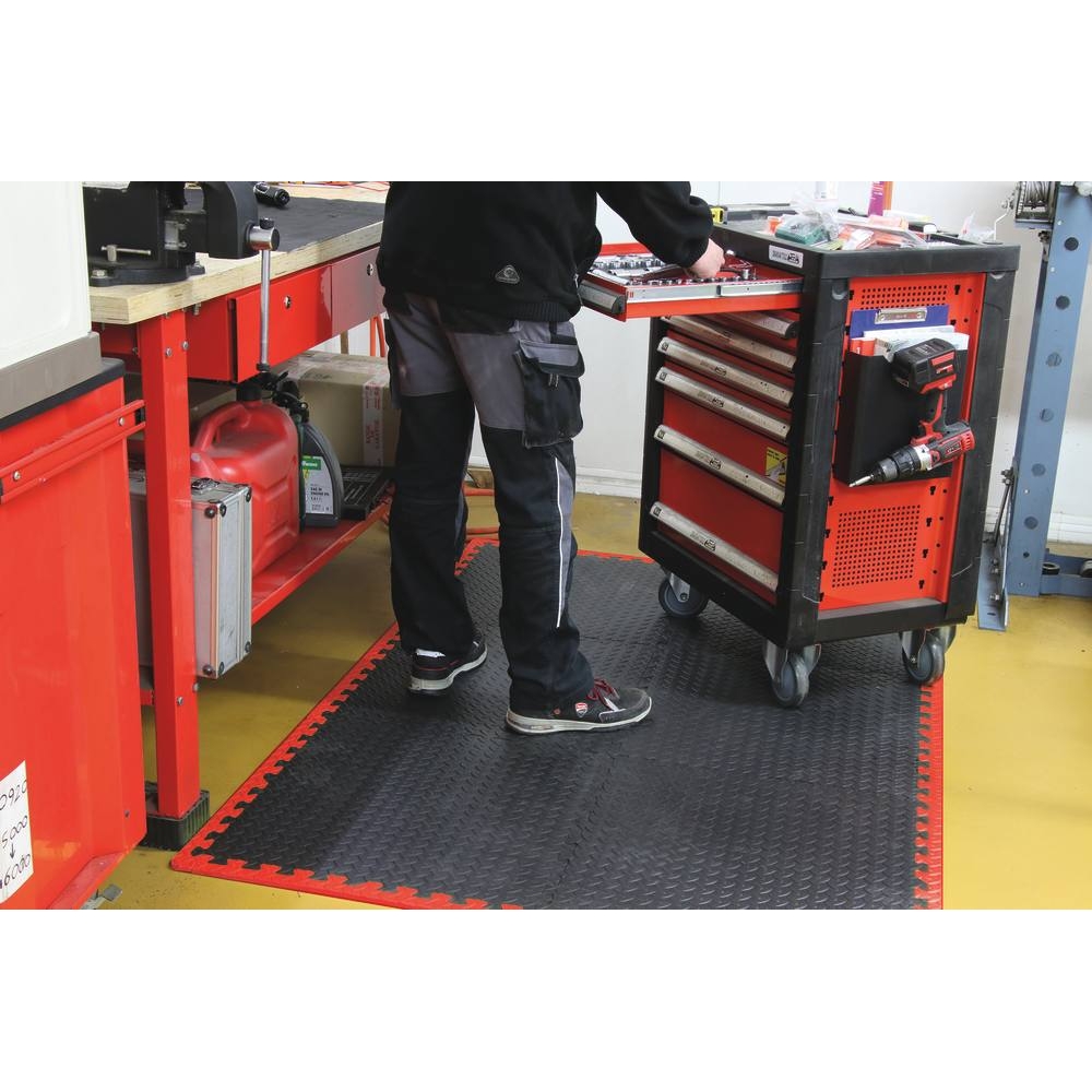Dalle de sol garage épaisseur 10mm lot de 6 dalles - 650x650mm DRAKKAR 52666