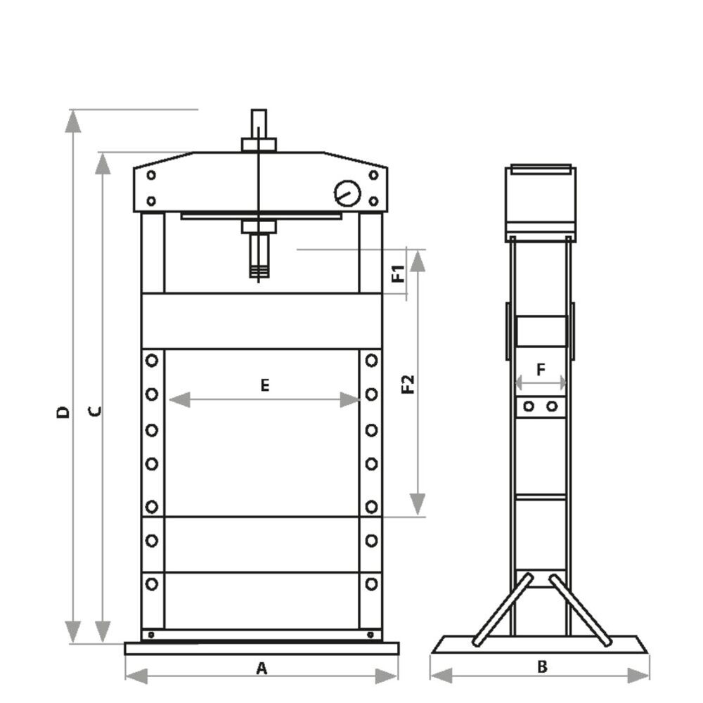 Presse d'atelier manuelle et pneumatique 30T bâti soudé - DRAKKAR EQUIPEMENT - 52731