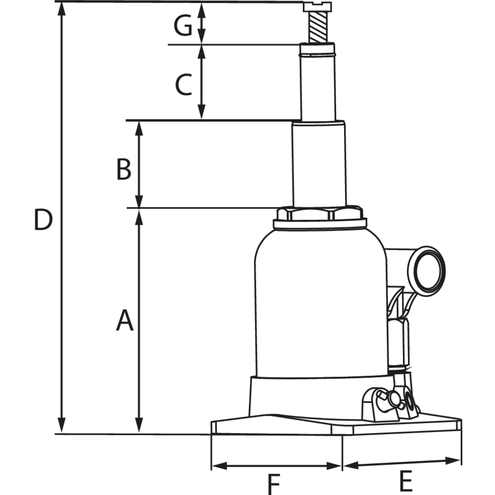 Cric bouteille hydraulique télescopique 4T DRAKKAR - 52860