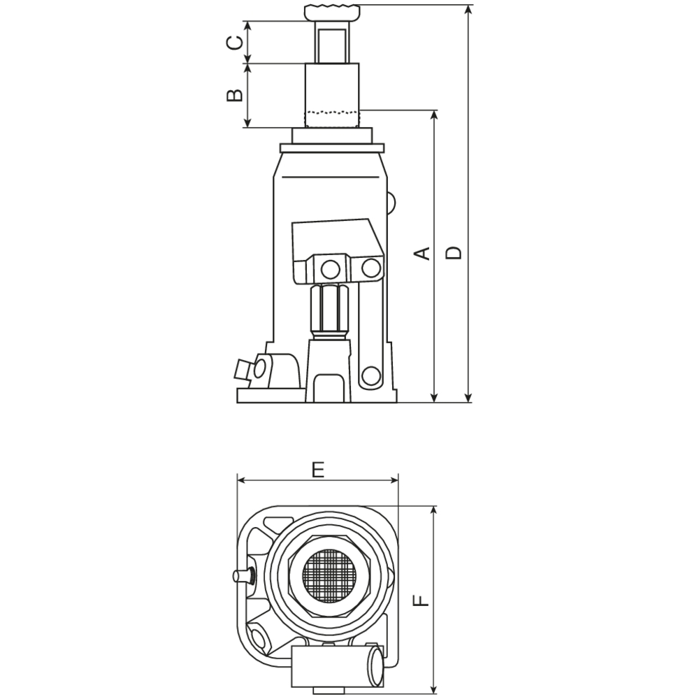 Cric bouteille hydraulique 20T STILKER - 52891