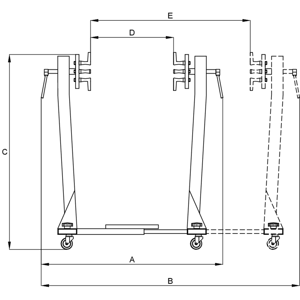 Support double mobile 450kg pour moteur OMCN - 53104