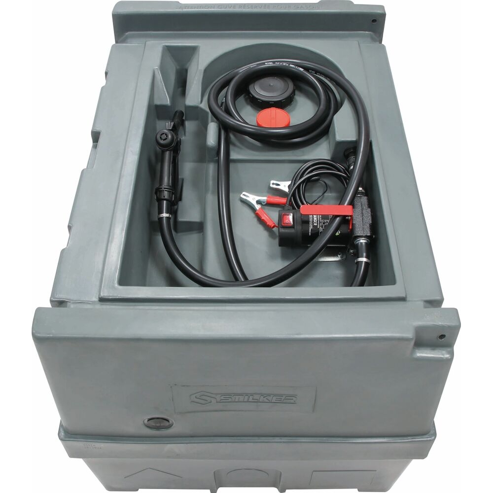 Cuve de ravitaillement gasoil PE 450L avec kit pompe à gasoil 12V 40 l/min et pistolet manuel STILKER - 56000