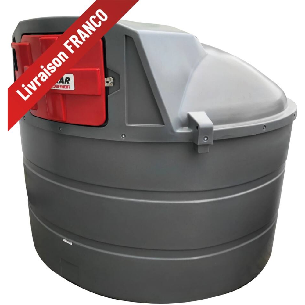 Cuve de stockage gasoil PEHD 5000L DP avec armoire intégrée pour station à gasoil 230V 72 l/min et pistolet automatique/compteur/filtre DRAKKAR - 56035