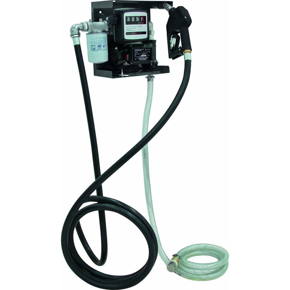 Pompe à gasoil 230V 50 l/min avec pistolet automatique/volucompteur/filtre - station murale STILKER - 56130