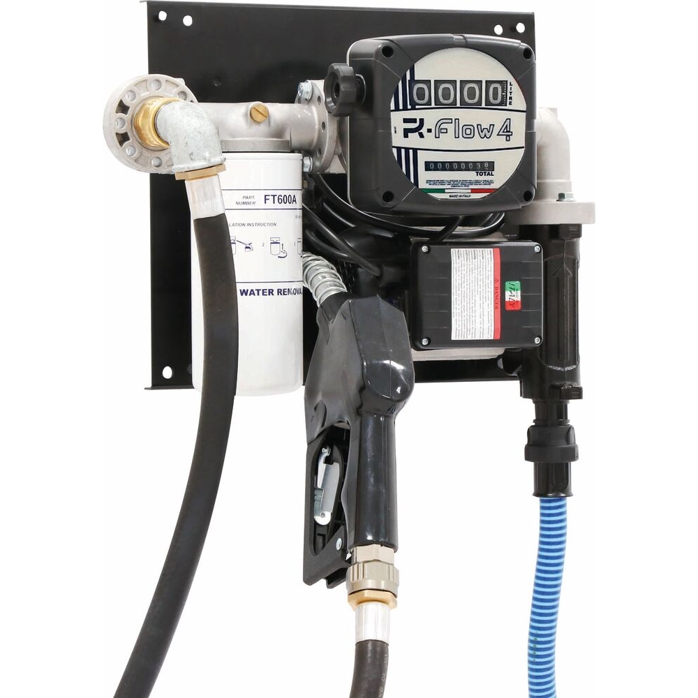 STATION GASOIL 230V 60L/MM + COMPTEUR 4 CH+FILTRE+PIST AUTO - ADAM PUMPS - 56160