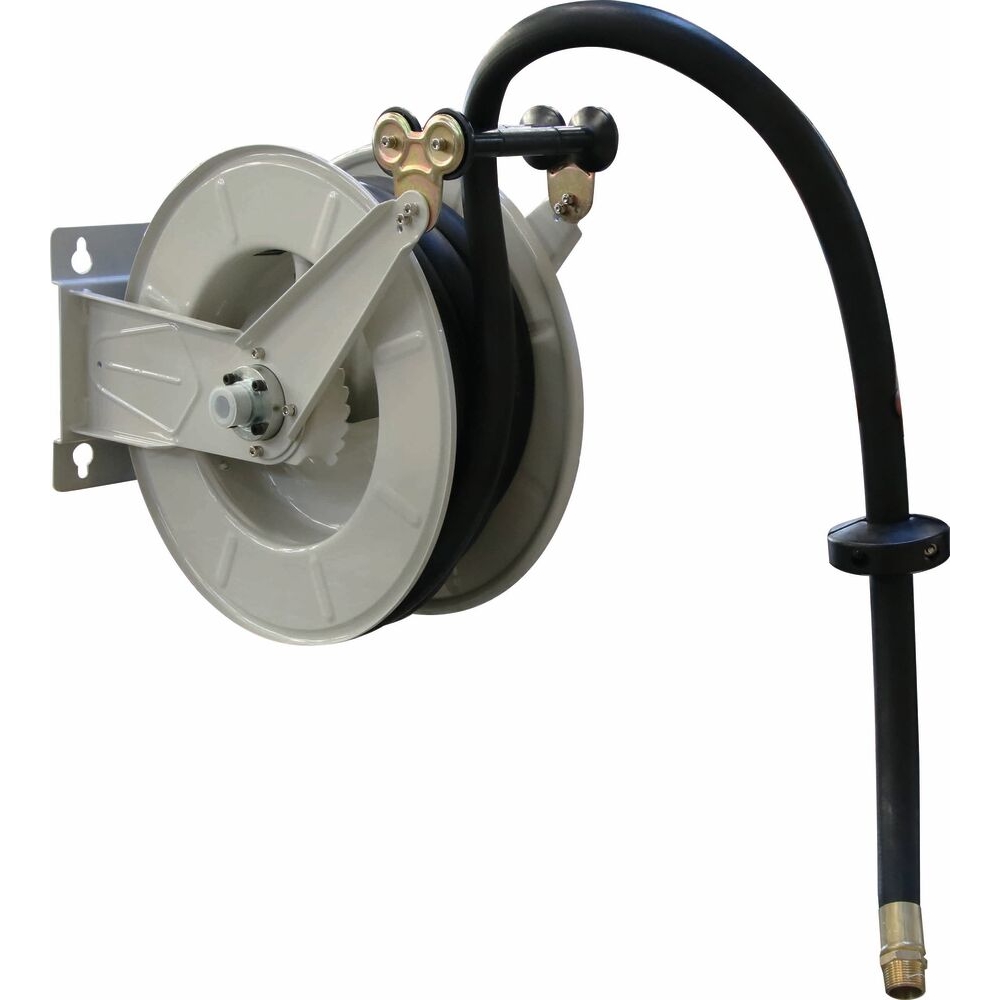 Enrouleur de tuyau gasoil/GNR automatique fixe 8m 25mm avec raccord 1