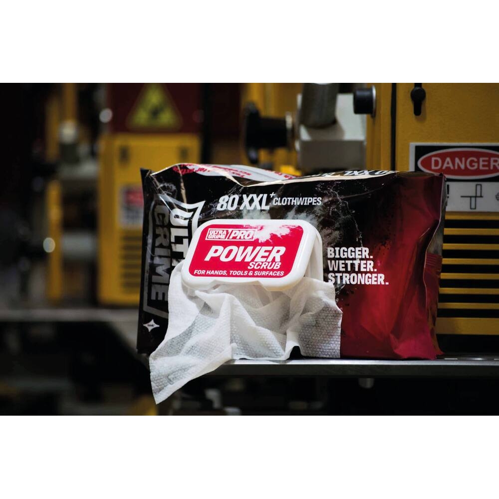 Boîte de 80 lingettes XXL ultra résistante PRO POWER SCRUB-format 38x25cm ULTRA GRIME - 57560
