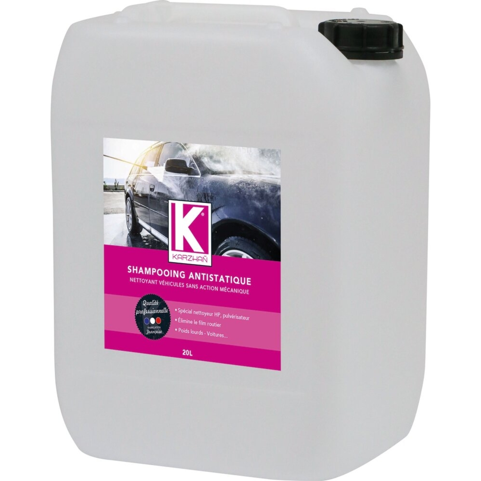 Shampoing antistatique concentré pour carrosserie - K500 - bidon de 20L KARZHAN - 62300