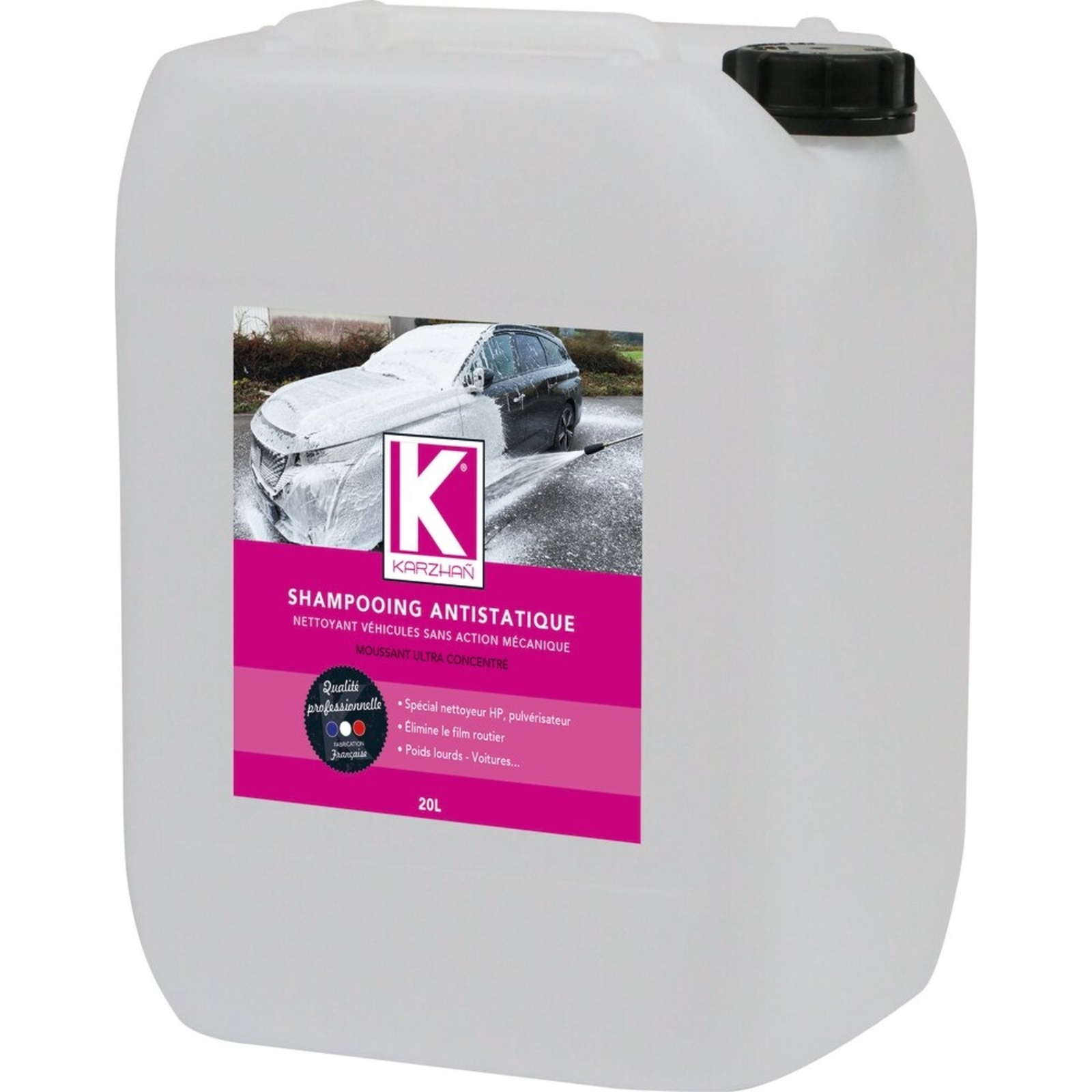 Shampoing antistatique super concentré pour carrosserie spécial HP - K750 - bidon de 20L KARZHAN - 62305