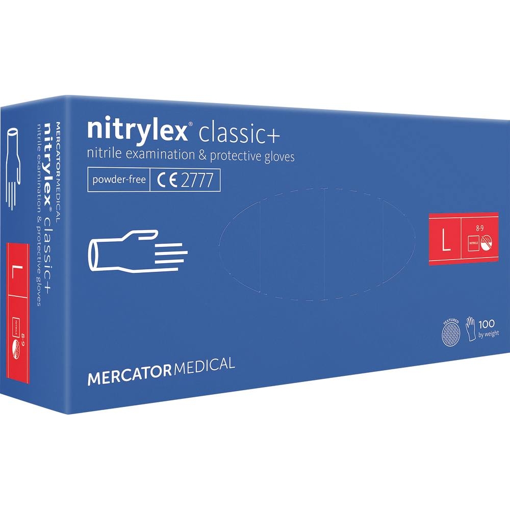 BOITE 100 GANTS JETABLE NITRILE BLEU T9 - MERCATOR - 65021