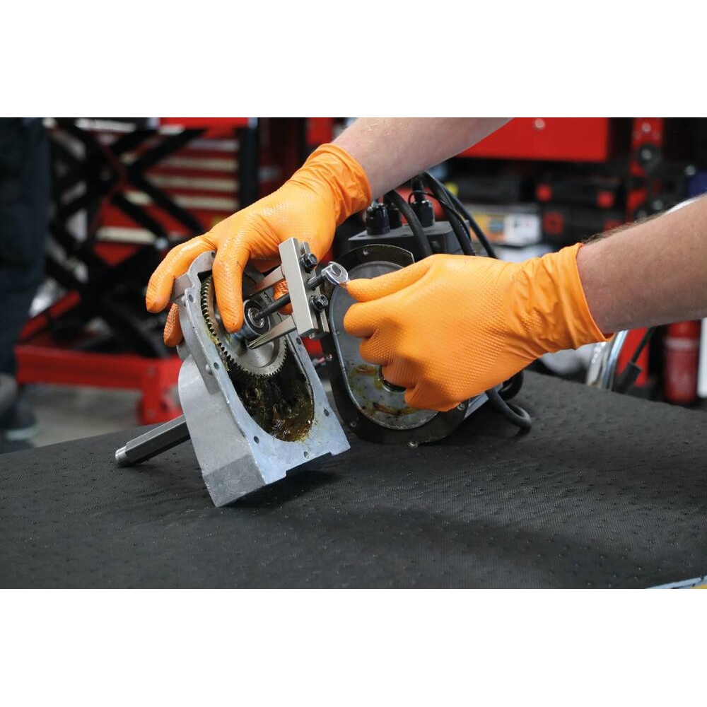 BOITE DE 90 GANTS ORANGE EN NITRILE EPAISSEUR 7 MIL - 8,4GR - TAILLE XXL - STILKER - 65104