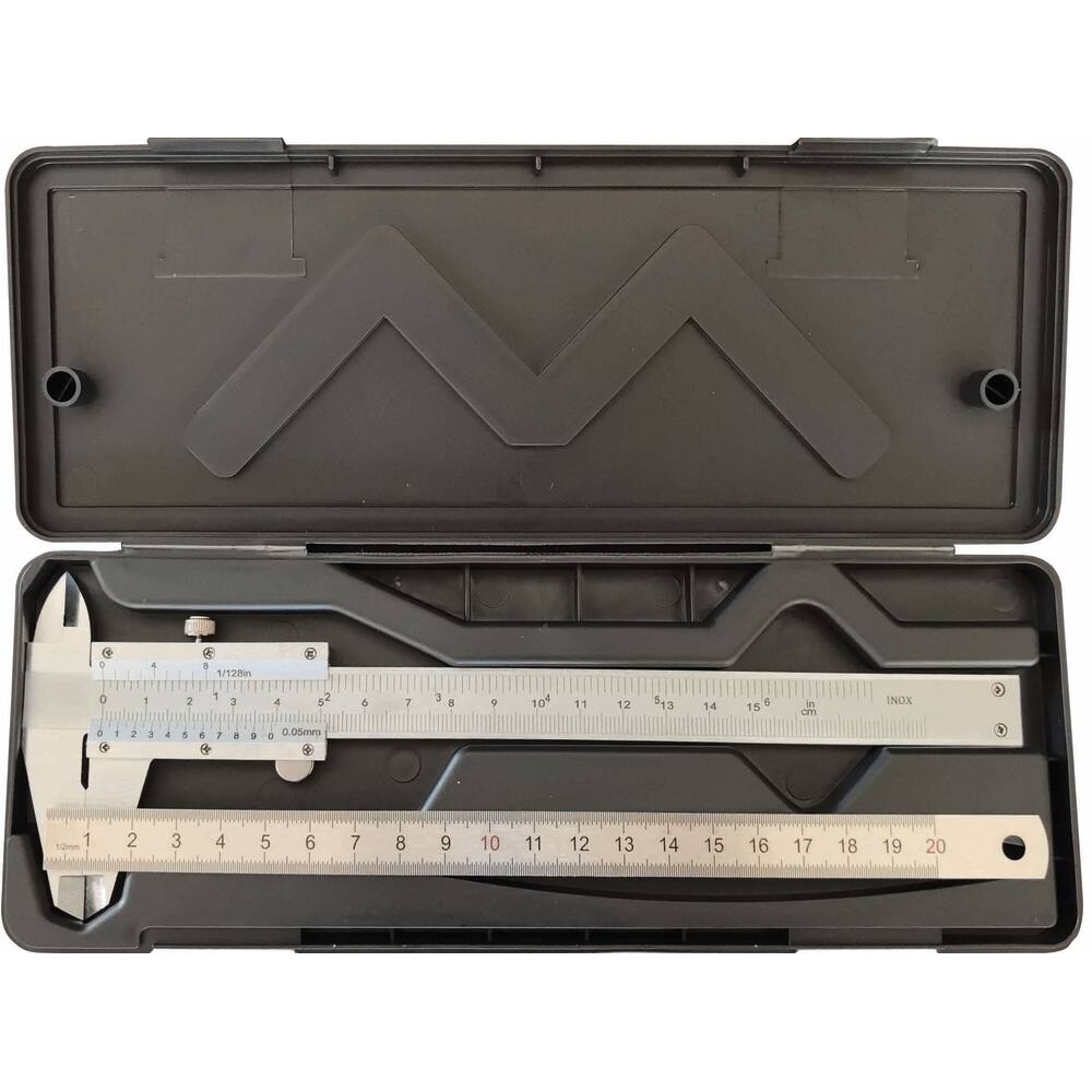 Pied à coulisse 150mm 1/20 avec jauge de profondeur et réglet- coffret STILKER - 67421