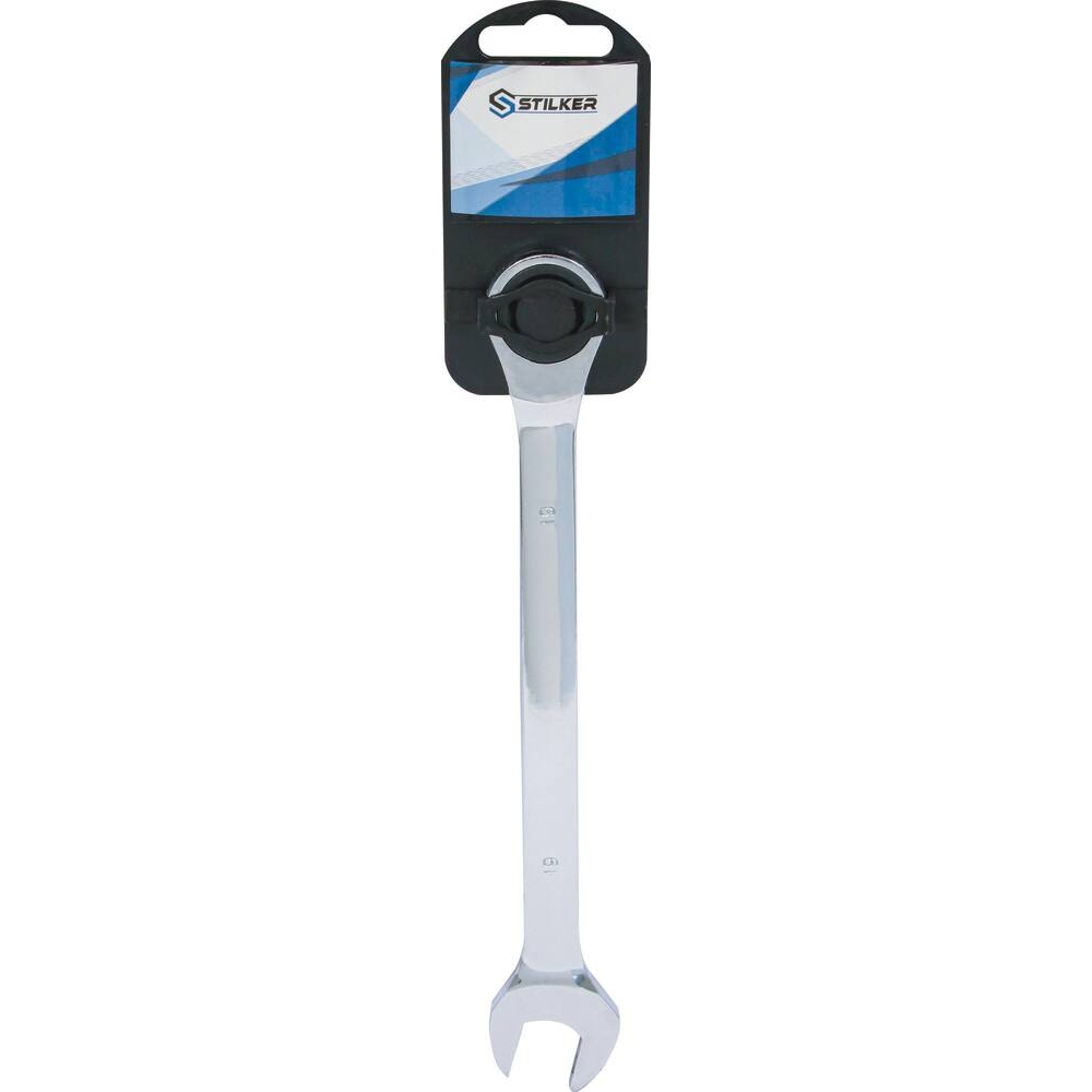 Clé mixte droite à cliquet de 19mm 72 dents - carte STILKER - 68763