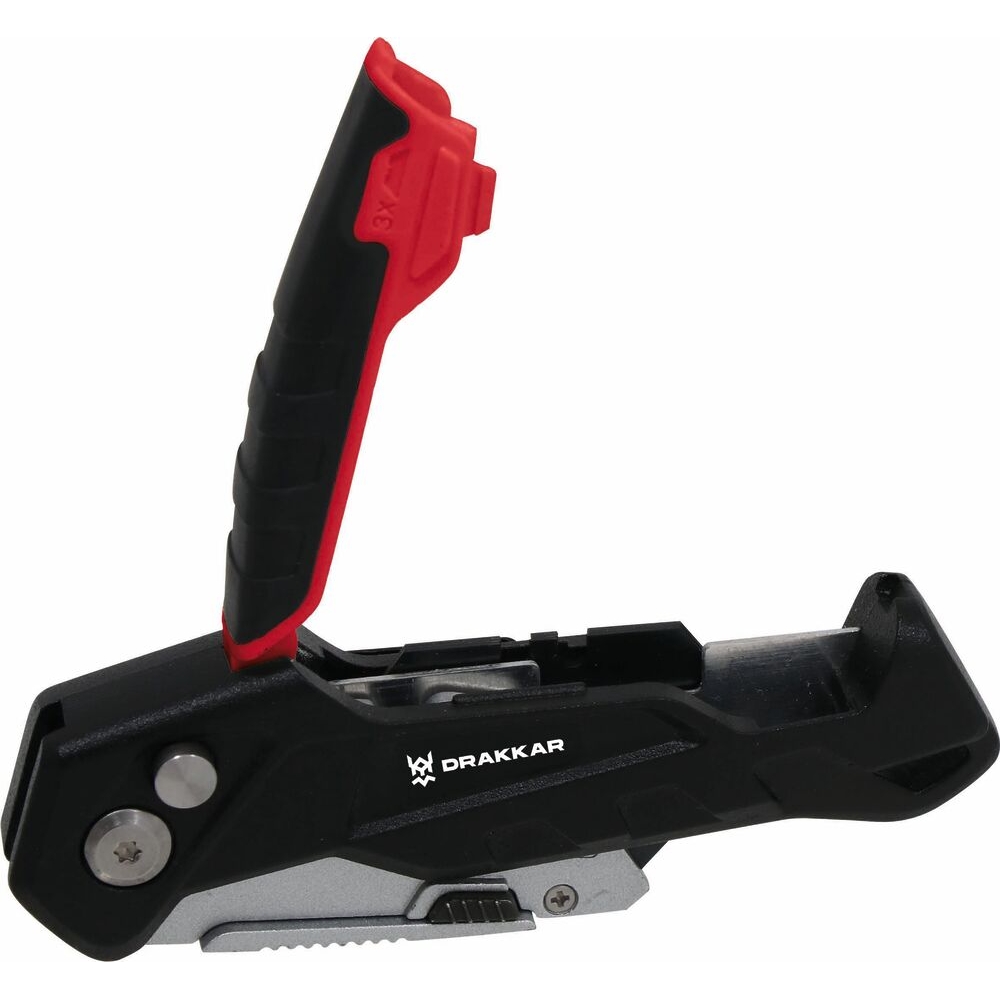 Couteau 19mm métallique lame trapézoïdale 3 positions - DRAKKAR TOOLS - 68860