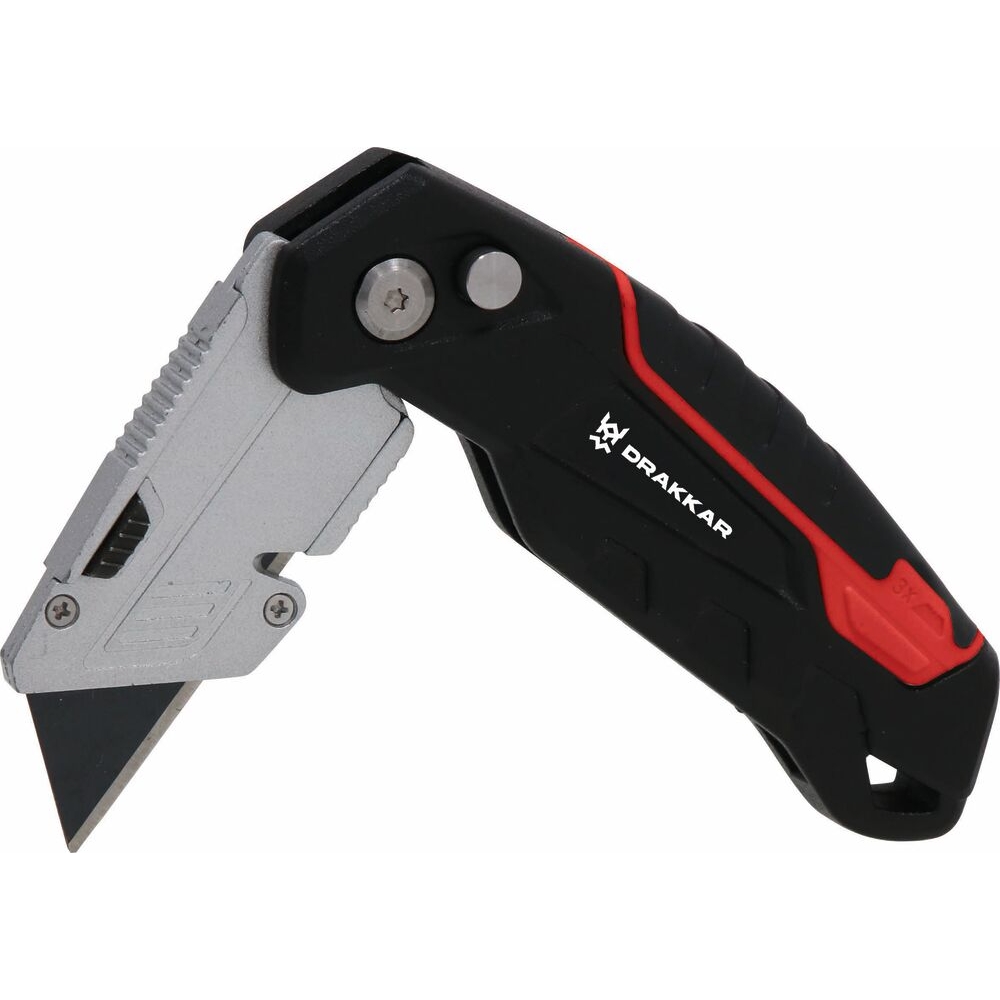 Couteau 19mm métallique lame trapézoïdale 3 positions - DRAKKAR TOOLS - 68860