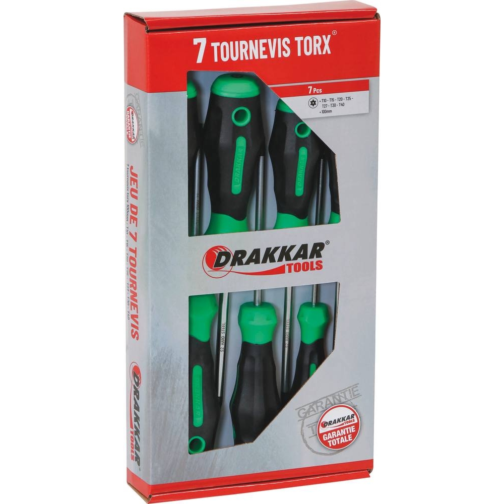 Tournevis Torx de T10 à T40 - boîte carton de 7 pcs DRAKKAR TOOLS - 69018