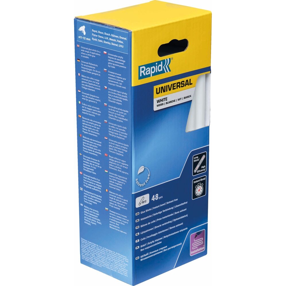 Bâtons de colle universelle blanche 12 mm RAPID - 70748