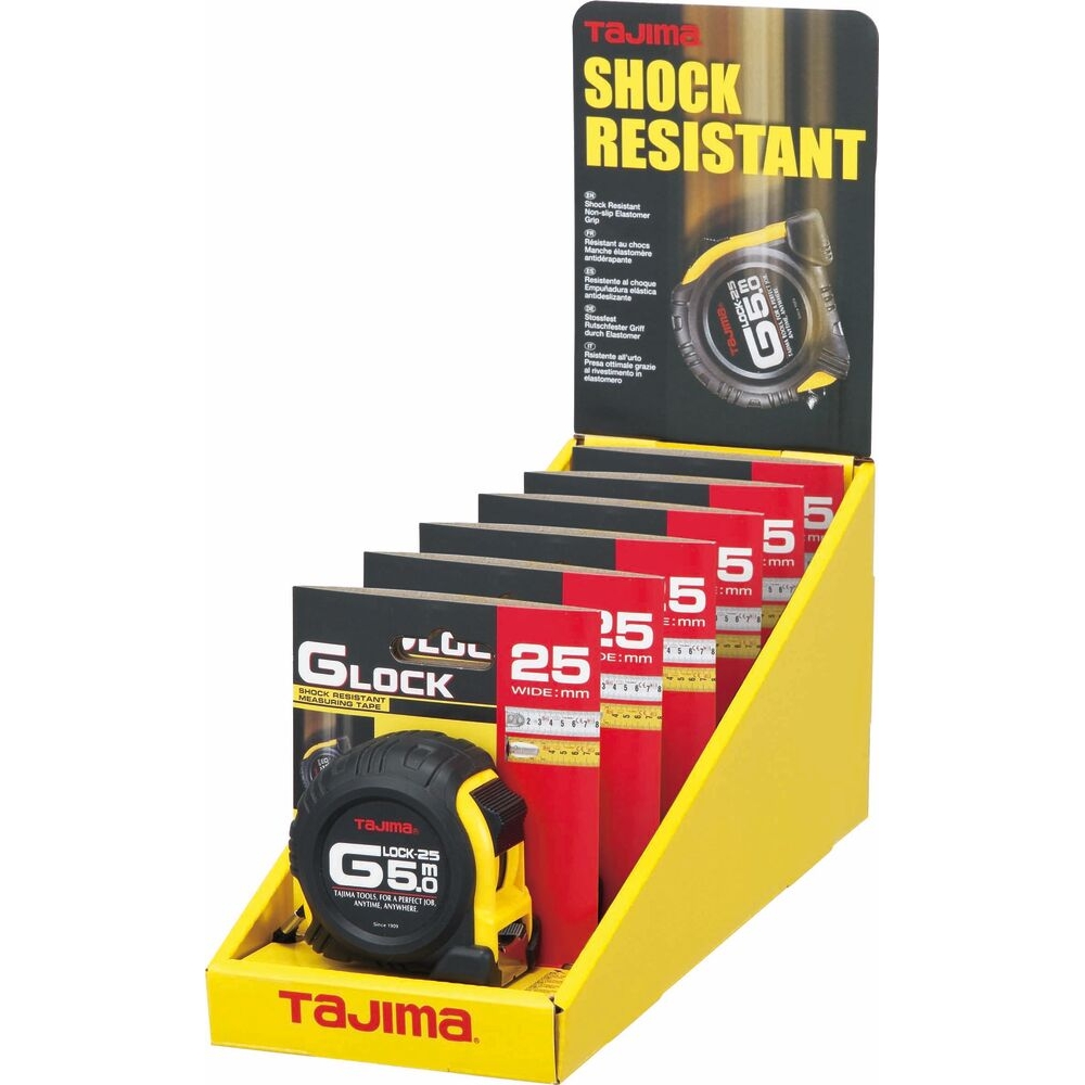 Mètre mesure à ruban 5m 25mm G Lock jaune - TAJIMA - 70781