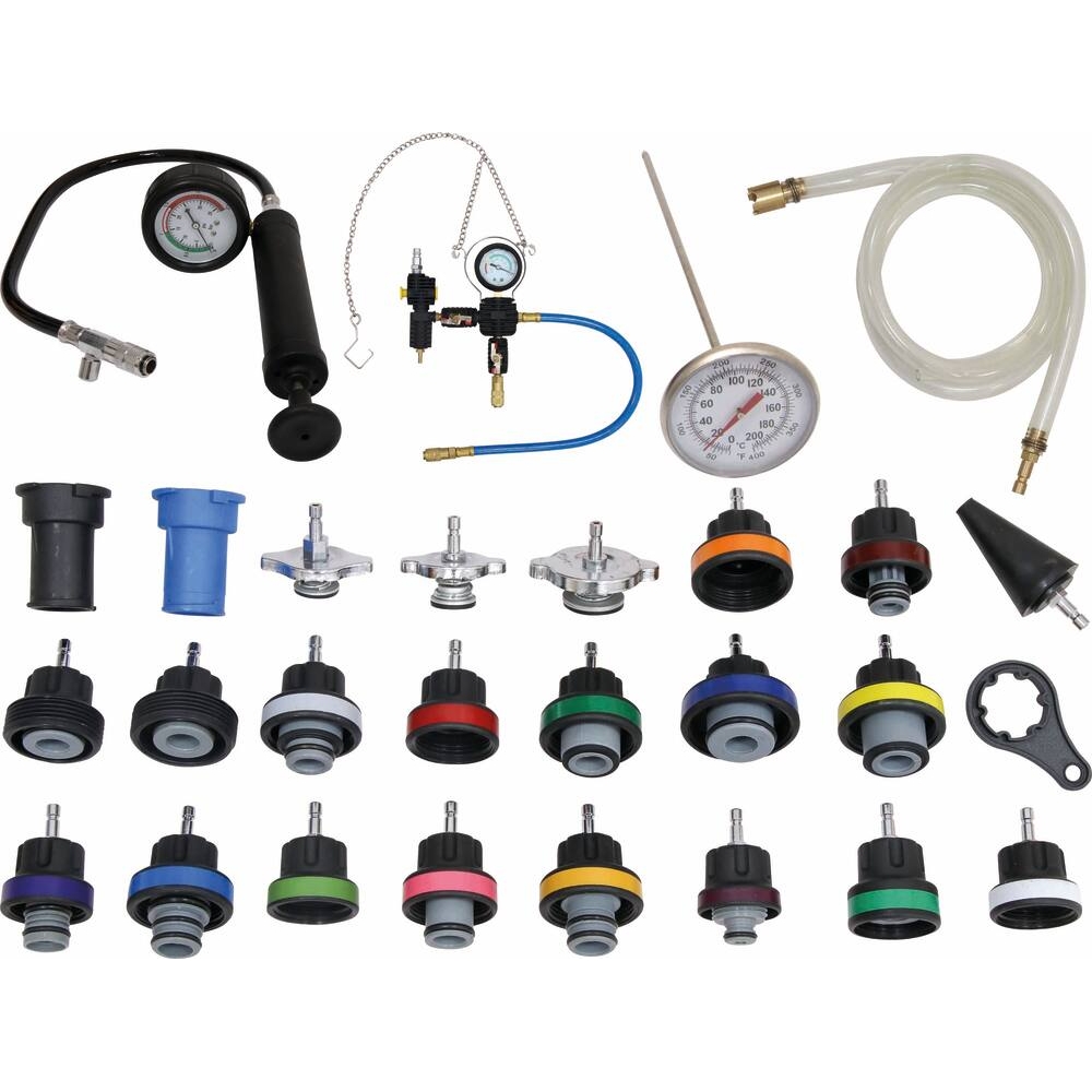 Testeur et remplissage pneumatique de système de refroidissement - coffret de 28 pcs DRAKKAR - 71052