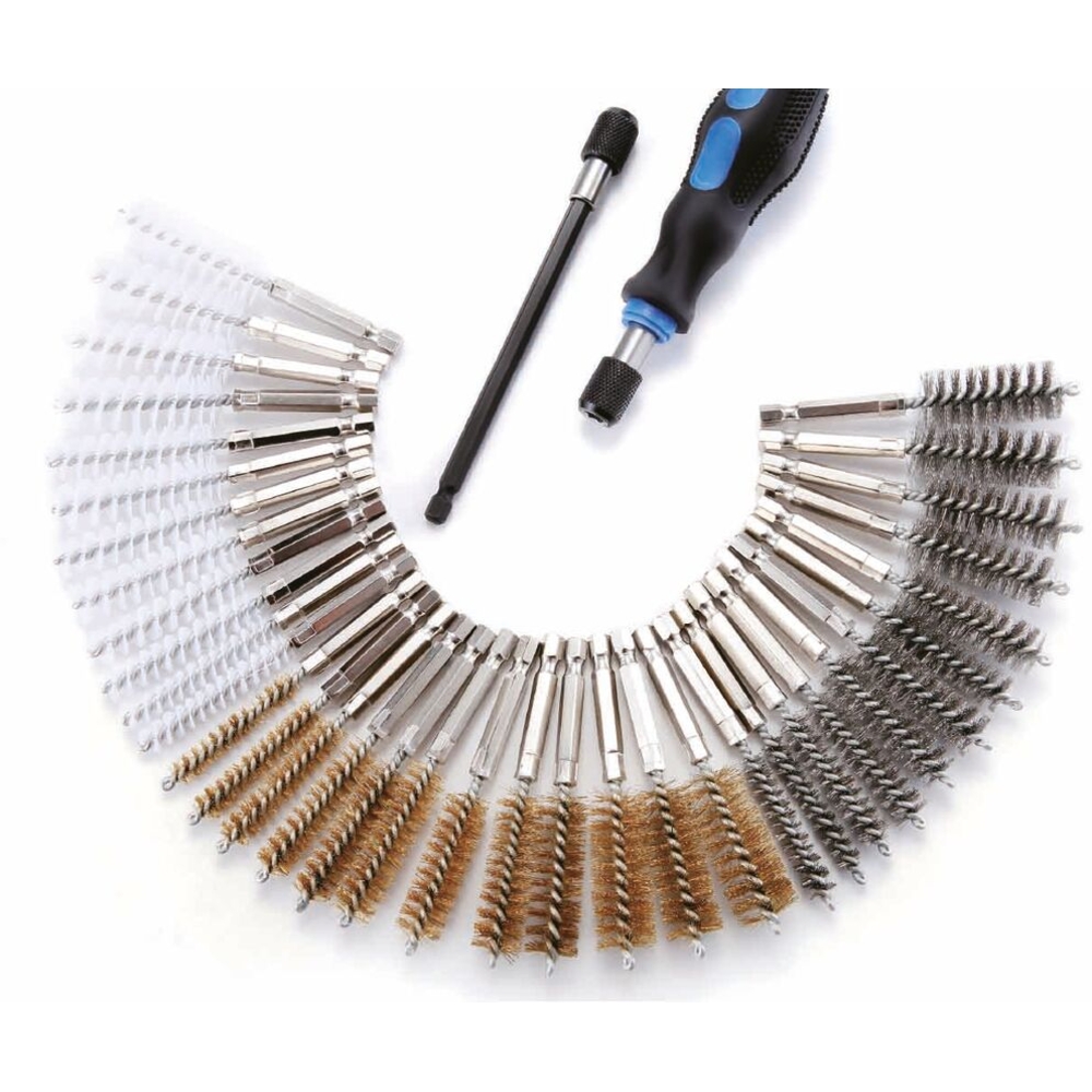 Brosses inox - nylon - laiton coffret de 38 pcs STILKER - 71241