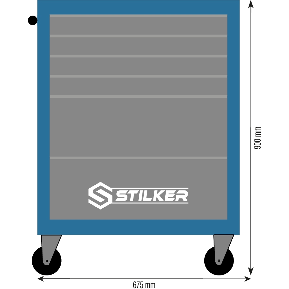 Servante d'atelier 7 tiroirs bleu/gris 675x450x900mm STILKER - 72517