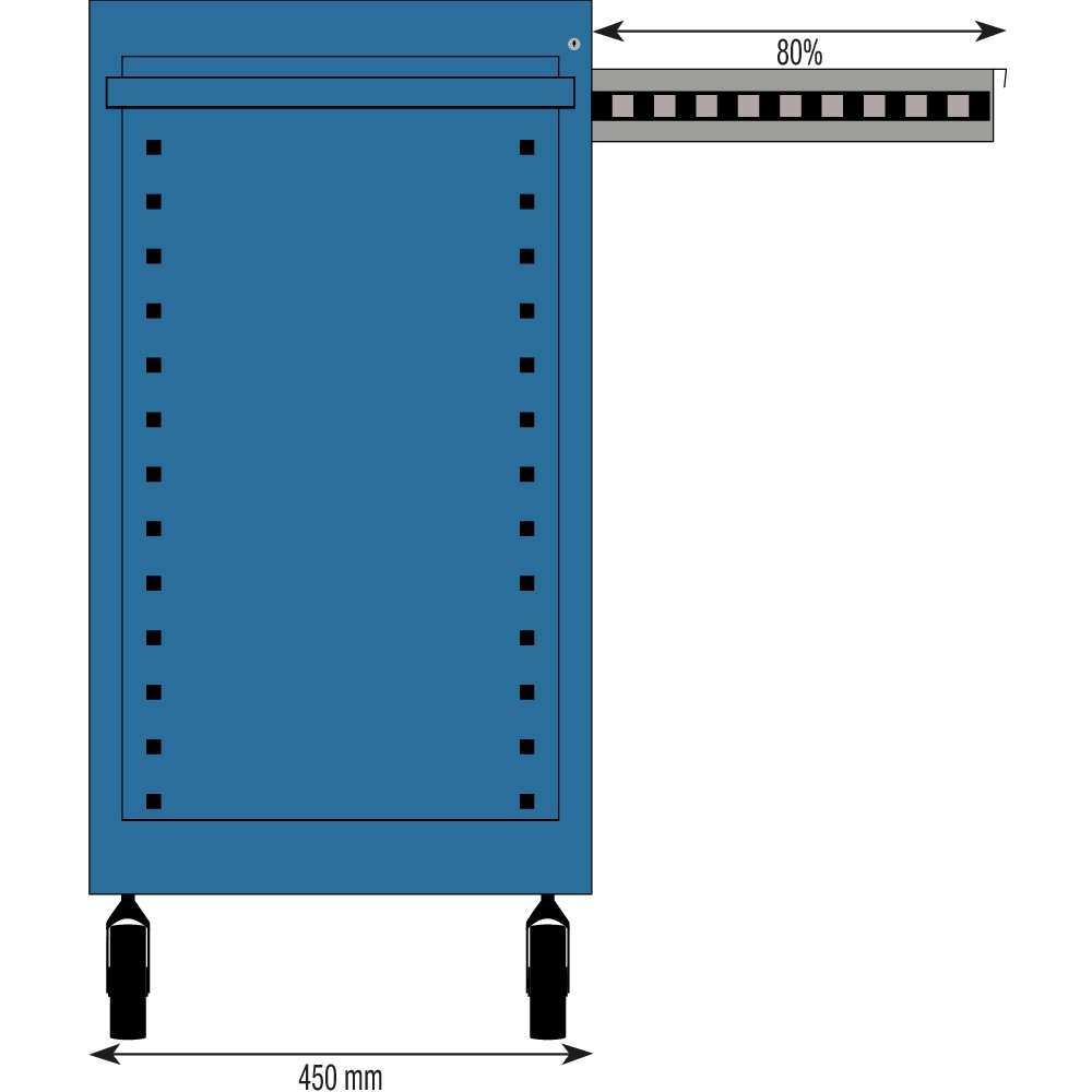 Servante d'atelier 7 tiroirs bleu/gris 675x450x900mm STILKER - 72517