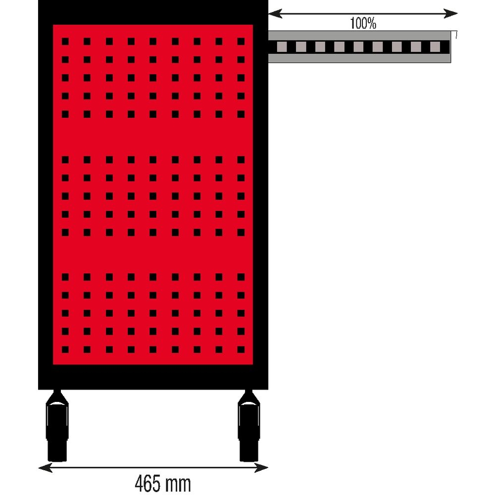 Servante d'atelier 7 tiroirs rouge/noir 725x465x930mm DRAKKAR - 72525