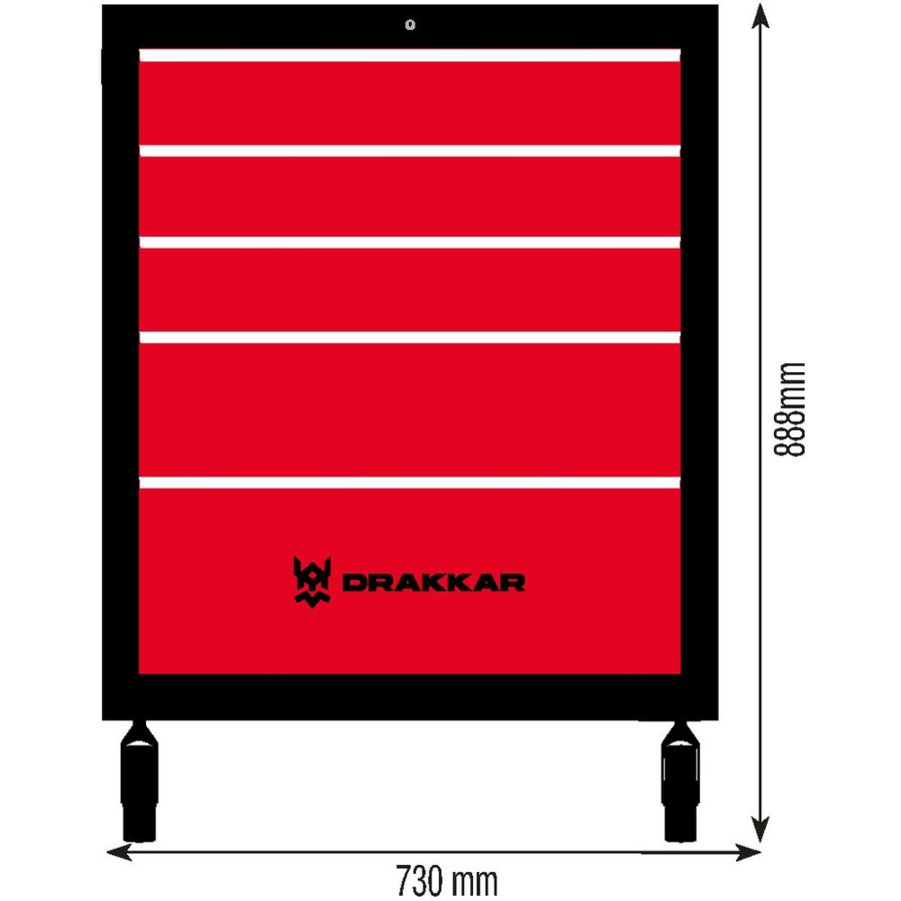 Servante 10 tiroirs avec plan de travail en bois 1141x730x888mm DRAKKAR - 72540