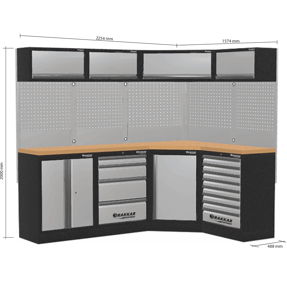 MOBILIER D'ATELIER 4 ELEMENTS ANGLE HETRE - DRAKKAR EQUIPEMENT - 72585