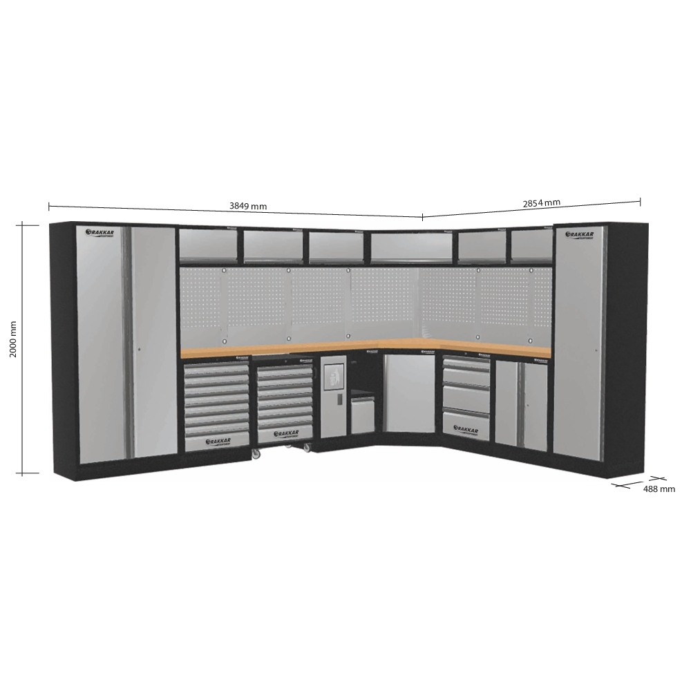 MOBILIER D'ATELIER 8 ELEMENTS ANGLE HETRE - DRAKKAR EQUIPEMENT - 72586