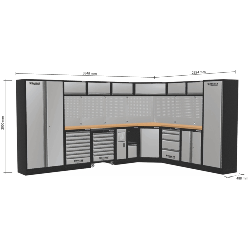 Mobilier d'atelier 8 éléments angle hêtre DRAKKAR - 72586