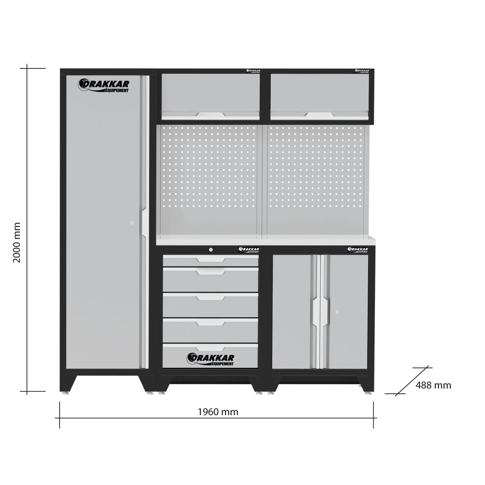 MOBILIER D'ATELIER 3 ELEMENTS INOX 430 - DRAKKAR EQUIPEMENT - 72590