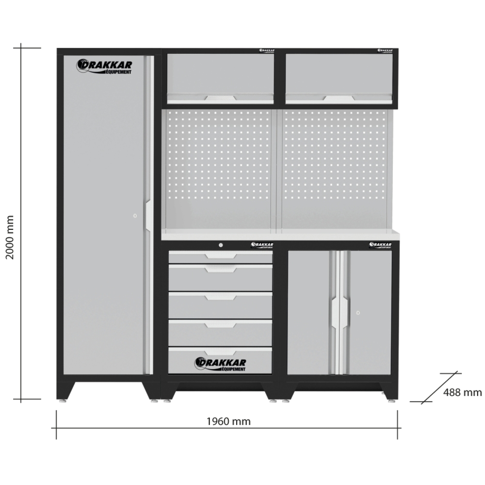 Mobilier d'atelier 3 éléments inox DRAKKAR - 72590
