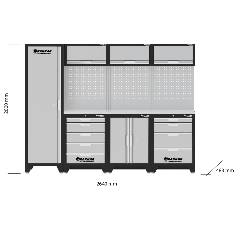MOBILIER D'ATELIER 4 ELEMENTS (S) INOX 430 - DRAKKAR EQUIPEMENT - 72591